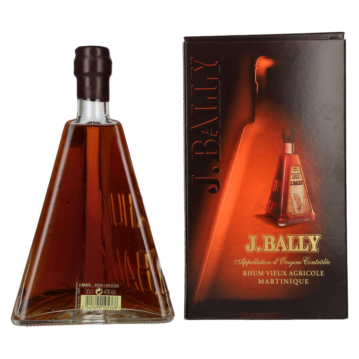 J. Bally Rhum Vieux Agricole de Martinique, 3 ans d'âge, 45 % vol., 0,7 l, dans un coffret cadeau