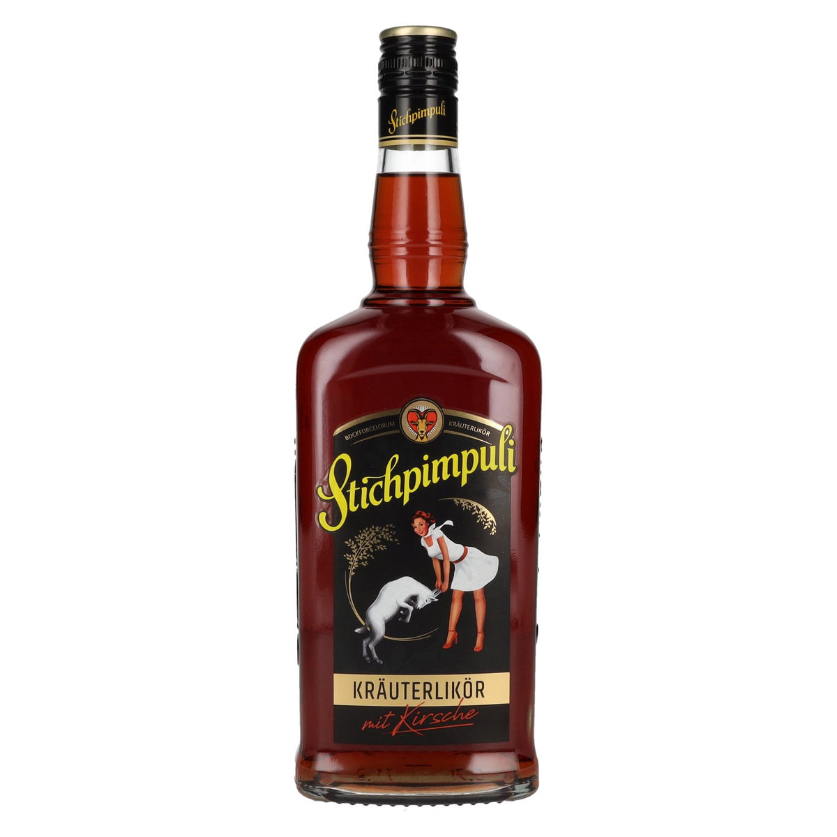 Liqueur aux herbes « Stichpimpuli Bockforcelorum » à la cerise, 35 % vol., 0,7 l
