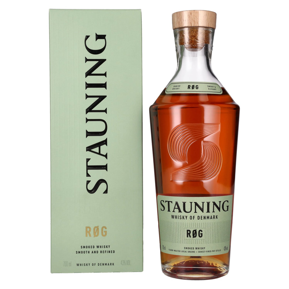 Stauning RØG Smoked Danish Whisky 43% vol. 0.7 l in a gift box