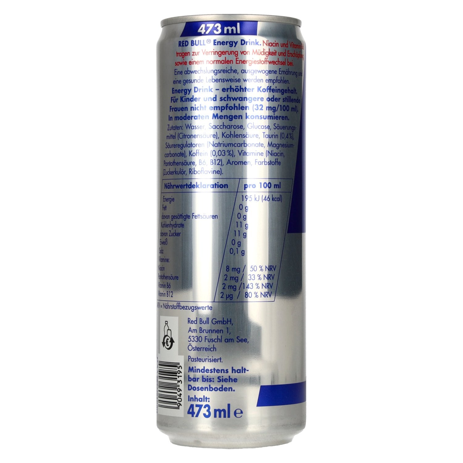 Red Bull Energy Drink 12x0,473l canettes consignées