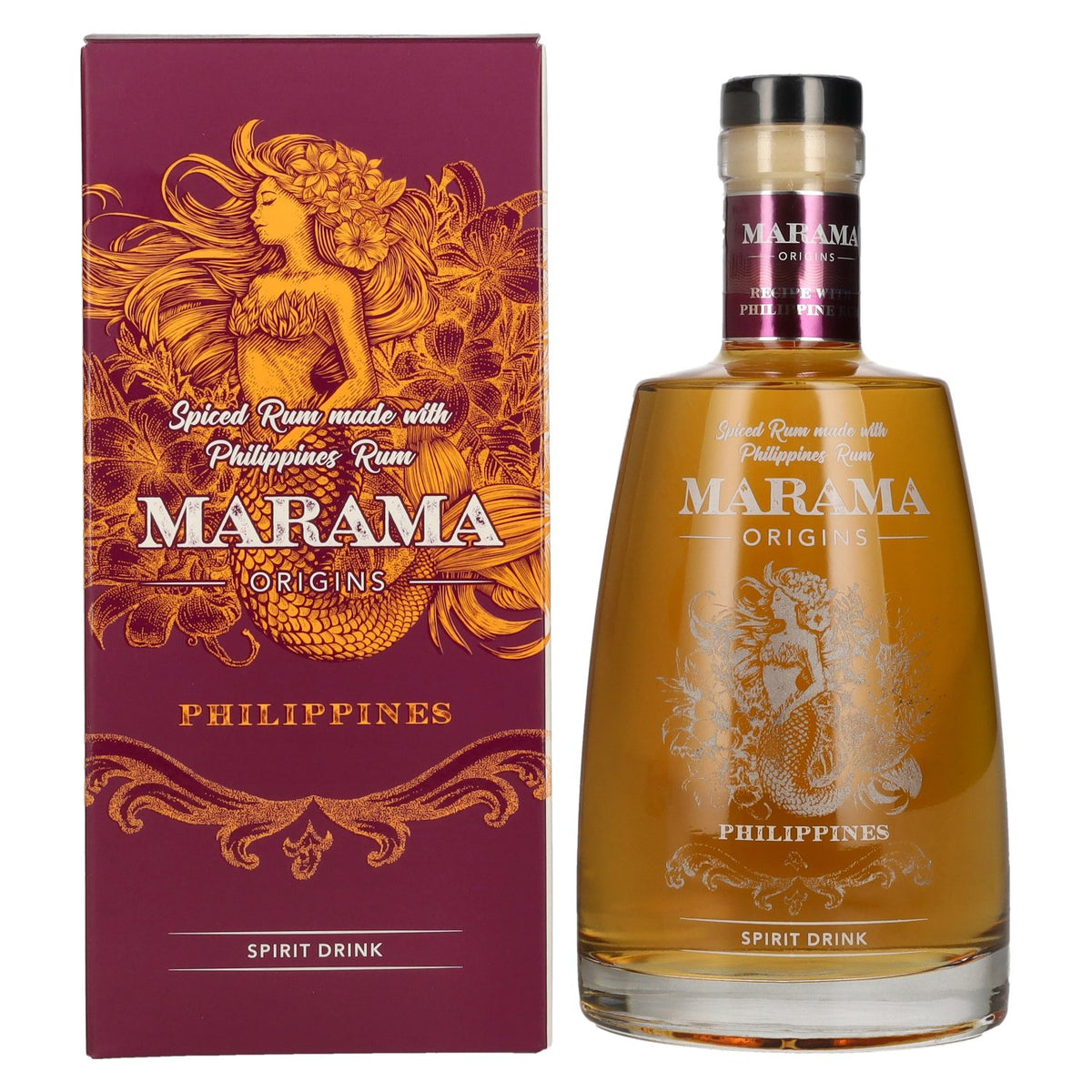 Marama ORIGINS Philippines Spiced Rum 40% vol. 0,7 l in geschenkverpakking