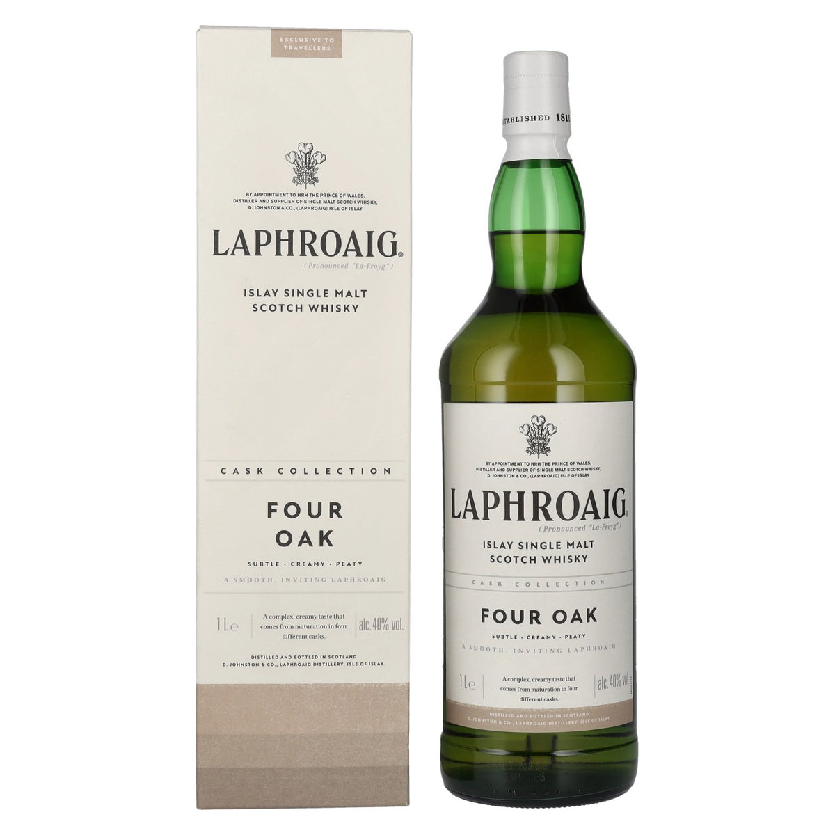 Laphroaig FOUR OAK 40 % vol., 1 l, dans un coffret cadeau