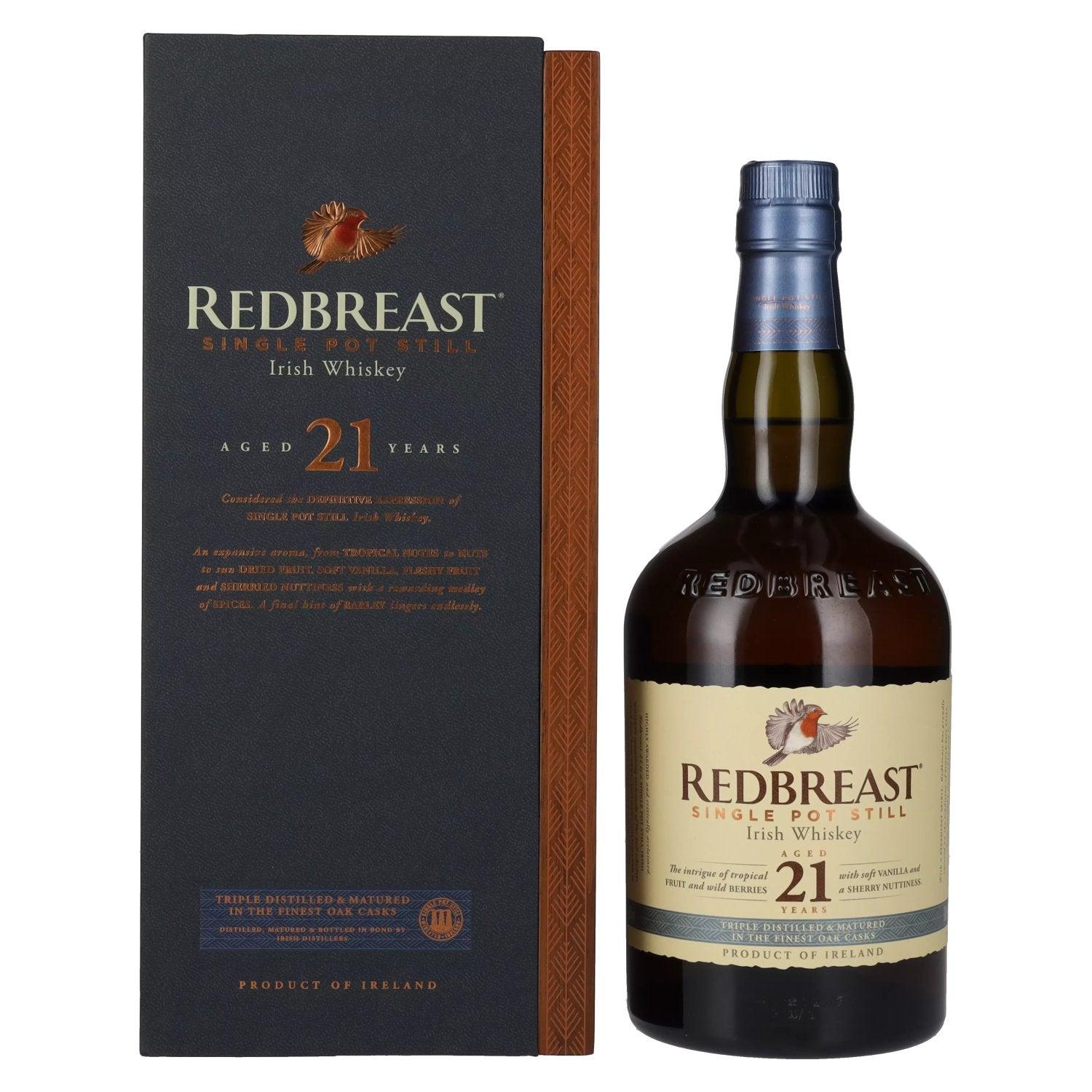 Redbreast 21 Years Old Single Pot Still Irish Whiskey 46% Vol. 0,7l in houten kist
