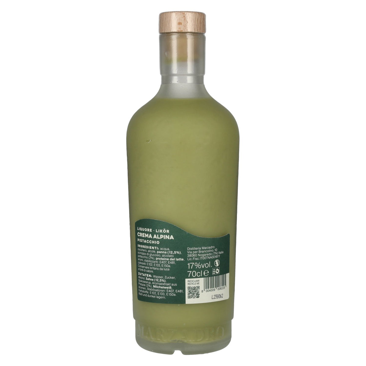 Marzadro Crema Alpina Pistacchio 17% vol. 0,7 l