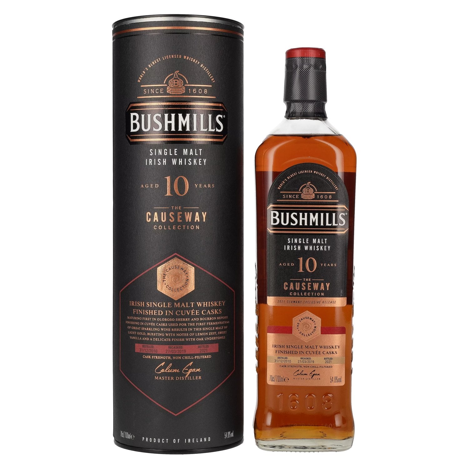 Bushmills THE CAUSEWAY COLLECTION Single Malt Cuvée Casks 2010 54,8% Vol. 0,7l in geschenkverpakking