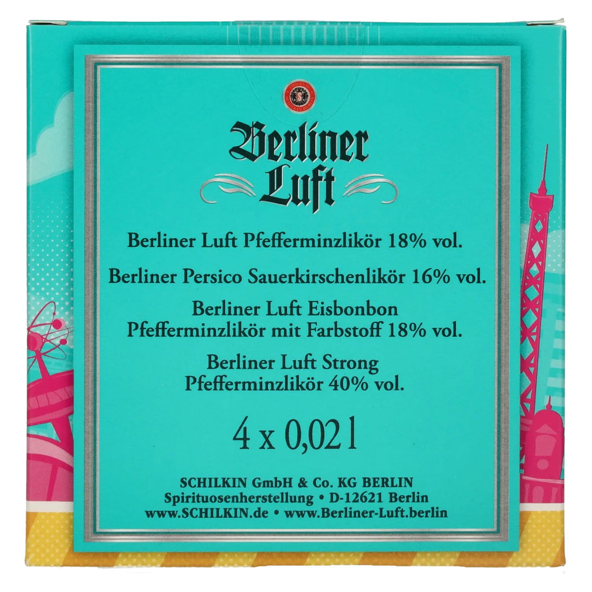 Berliner Luft Special Box 23% vol. 4 x 0,02 l in geschenkverpakking