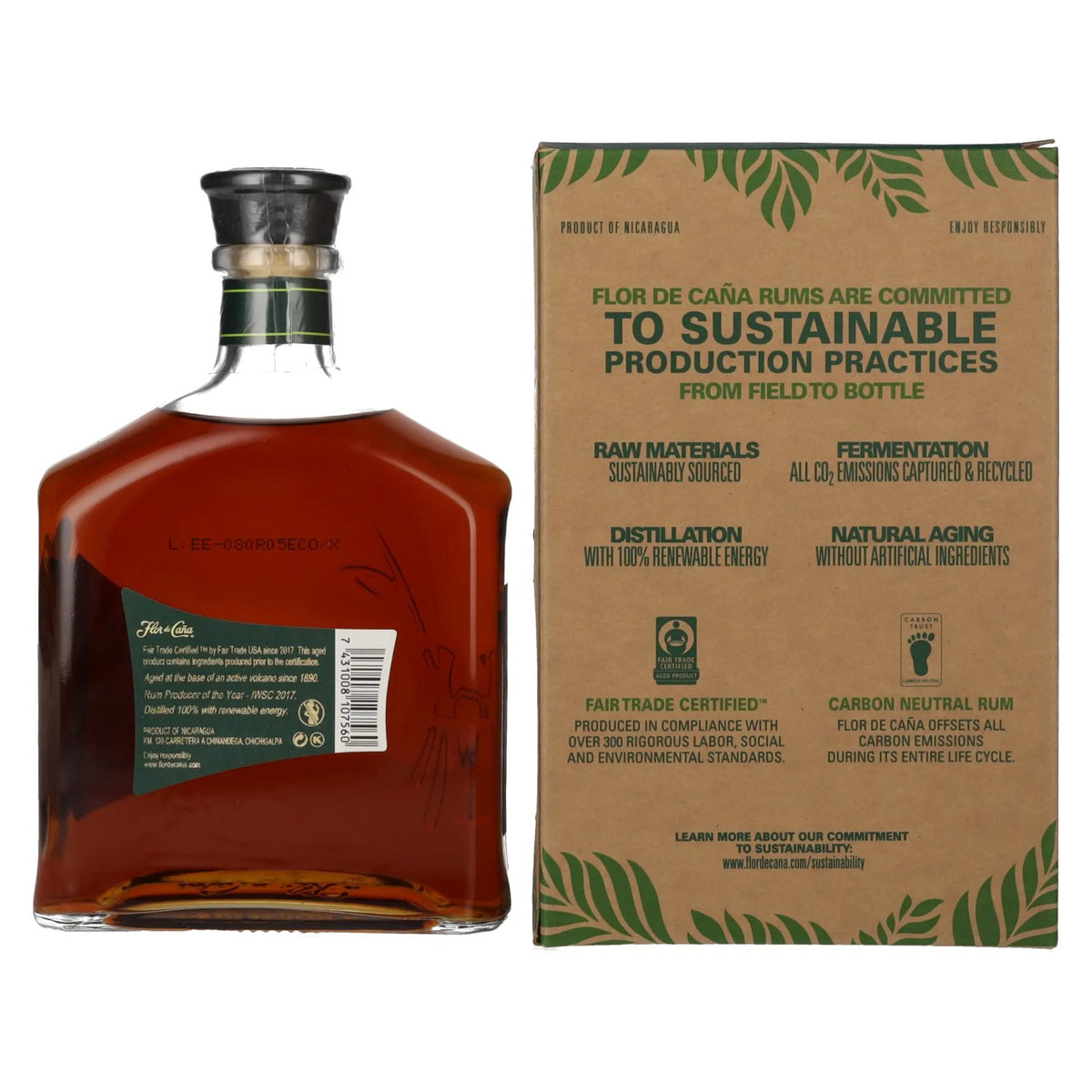 Flor de Caña ECO Rum 40% Vol. 0,7l in Geschenkbox