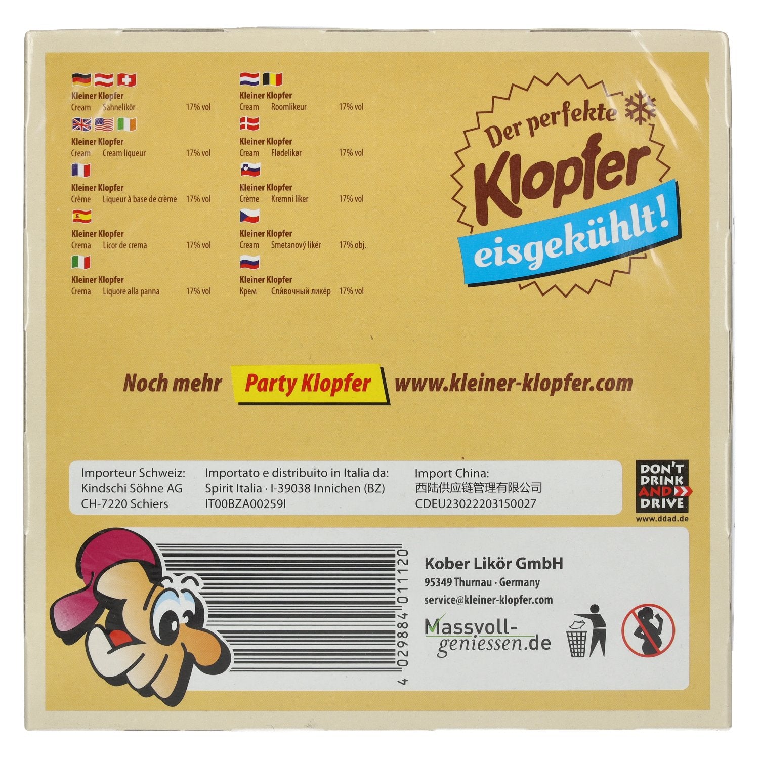 Kleiner Klopfer Crème 17% Vol. 25x0,02l