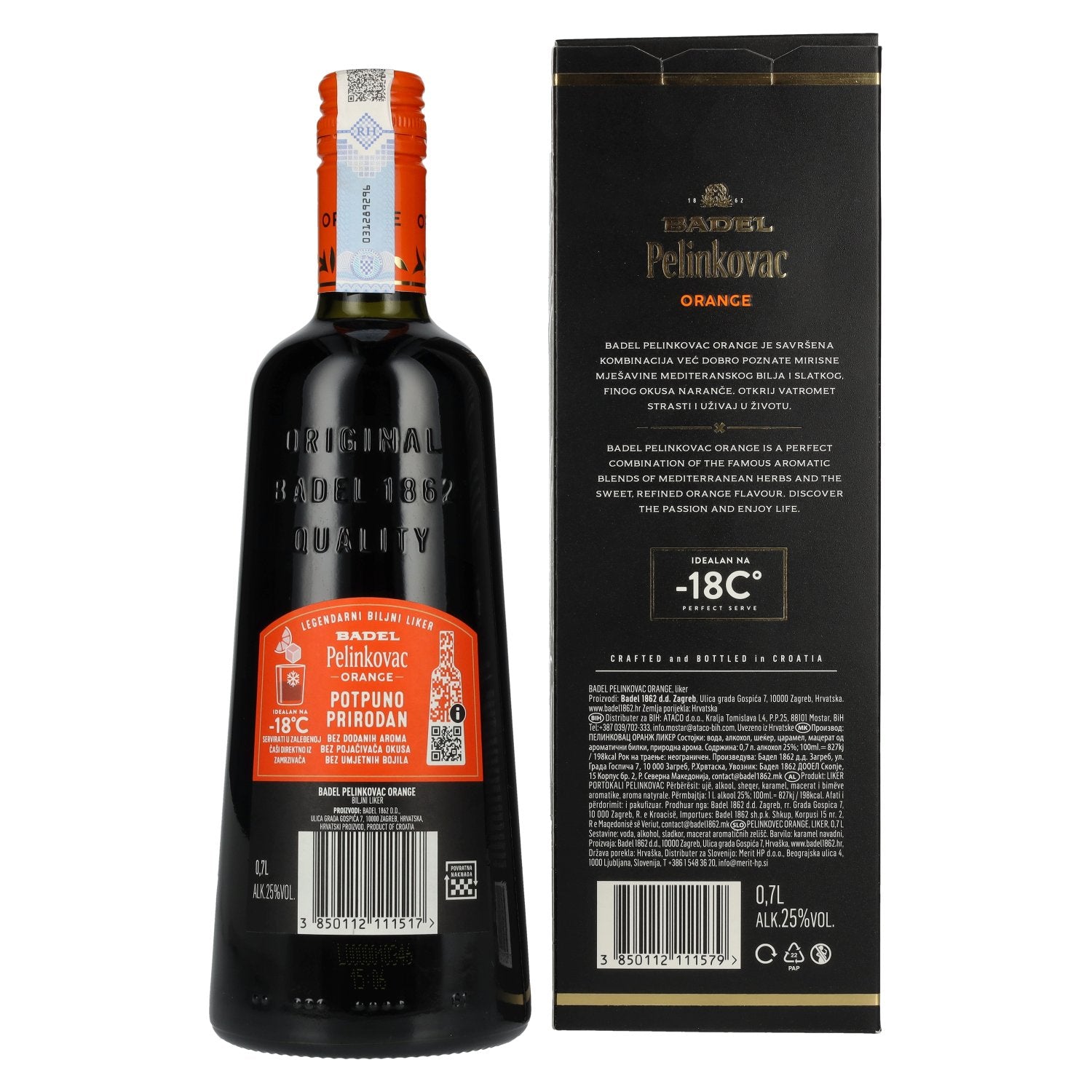 Badel Pelinkovac ORANJE 25% Vol. 0,7l in geschenkverpakking