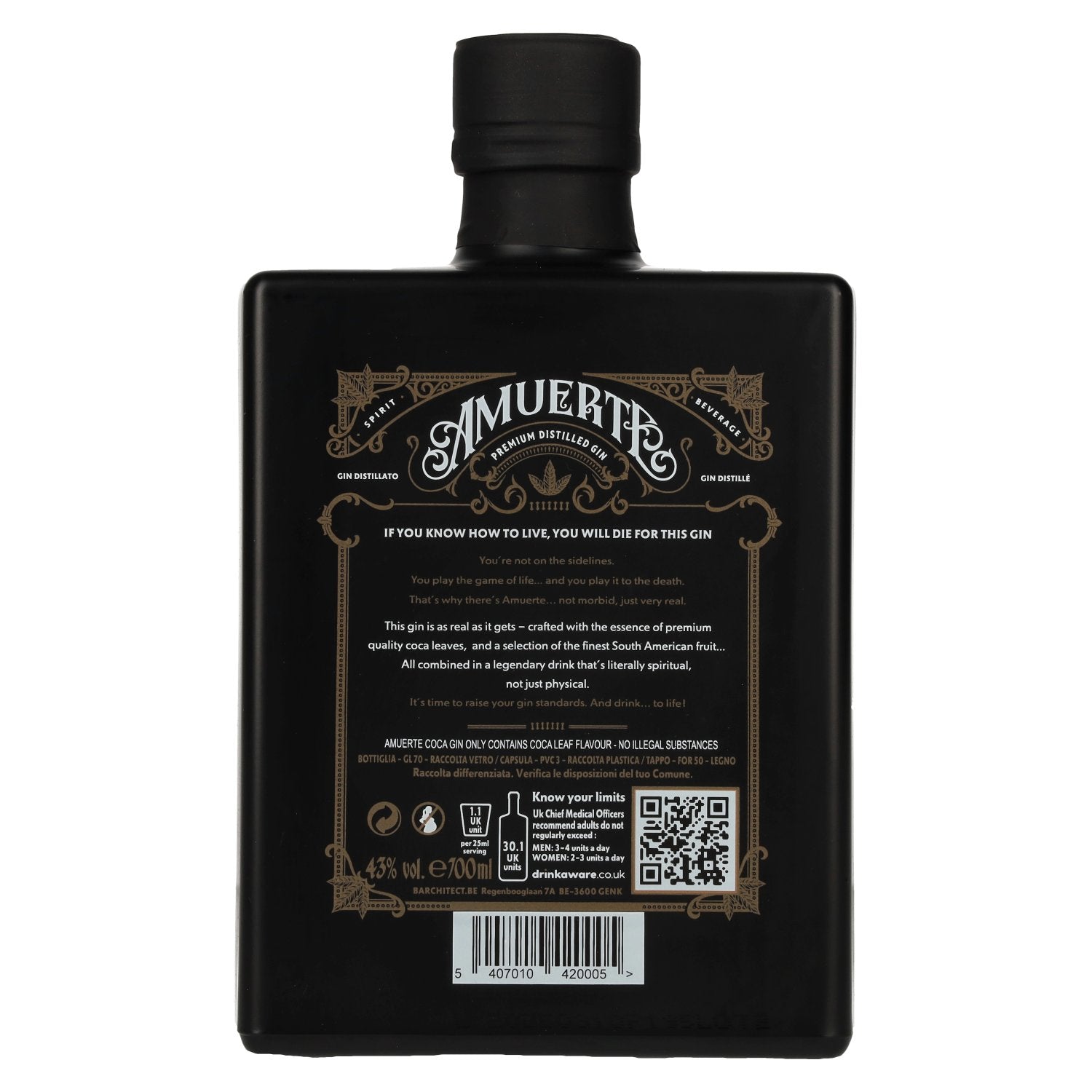 Amuerte COCA GIN - Black Edition 43% Vol. 0,7l