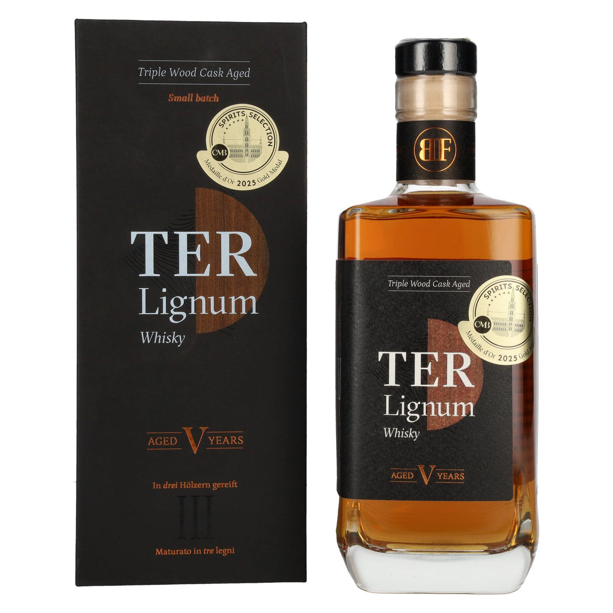 Whisky Roner TER Lignum 40 % vol., 0,7 l, dans un coffret cadeau