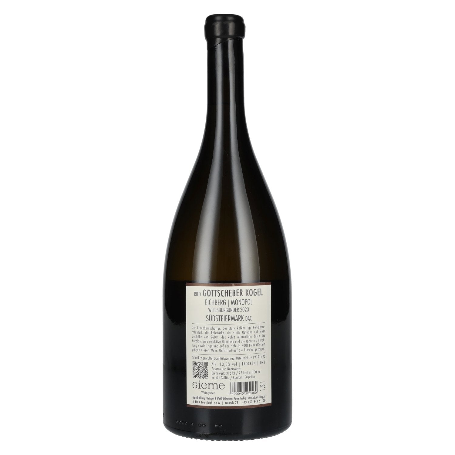 Adam-Lieleg Pinot Blanc Ried Gottscheber Südsteiermark DAC 2023 13,5% Vol. 1,5l