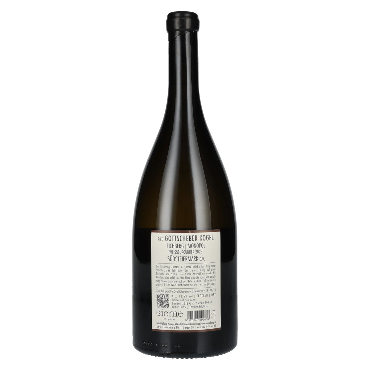 Adam-Lieleg Pinot Blanc Ried Gottscheber Südsteiermark DAC 2023 13,5% Vol. 1,5l