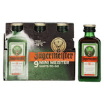 Jägermeister, lot de 9 bouteilles, 35 % vol., 9 x 0,02 l