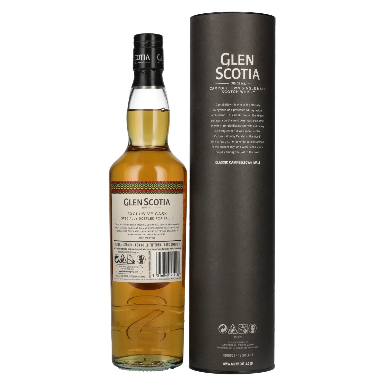 Glen Scotia 7 Years Old Single Malt Scotch Whisky 56,1% Vol. 0,7l in geschenkverpakking