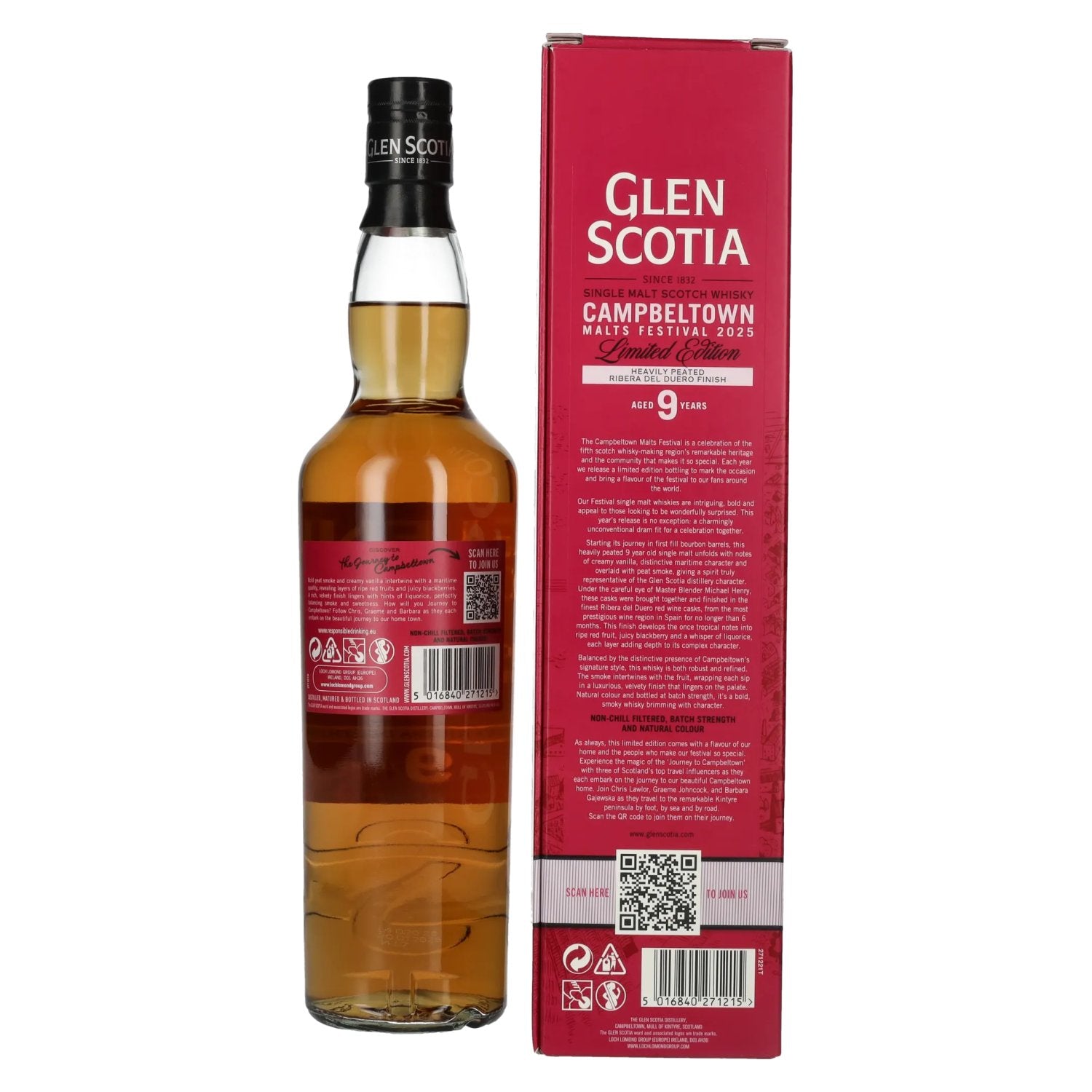 Glen Scotia 9 Years Old CAMPBELTOWN Festival Edition Single Malt Scotch Whisky 54,3% Vol. 0,7l in geschenkverpakking