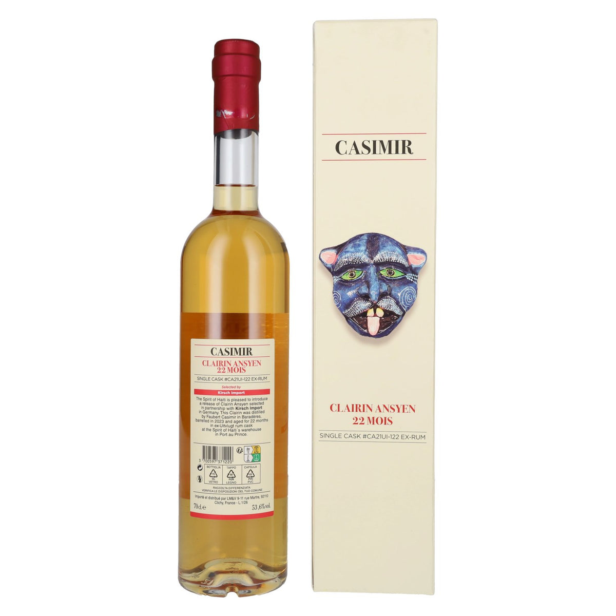 Clairin Ansyen Casimir 22 maanden oud Single Cask #CA21UI-122 Ex-Rum 2023 53,6% vol. 0,7 l in geschenkverpakking