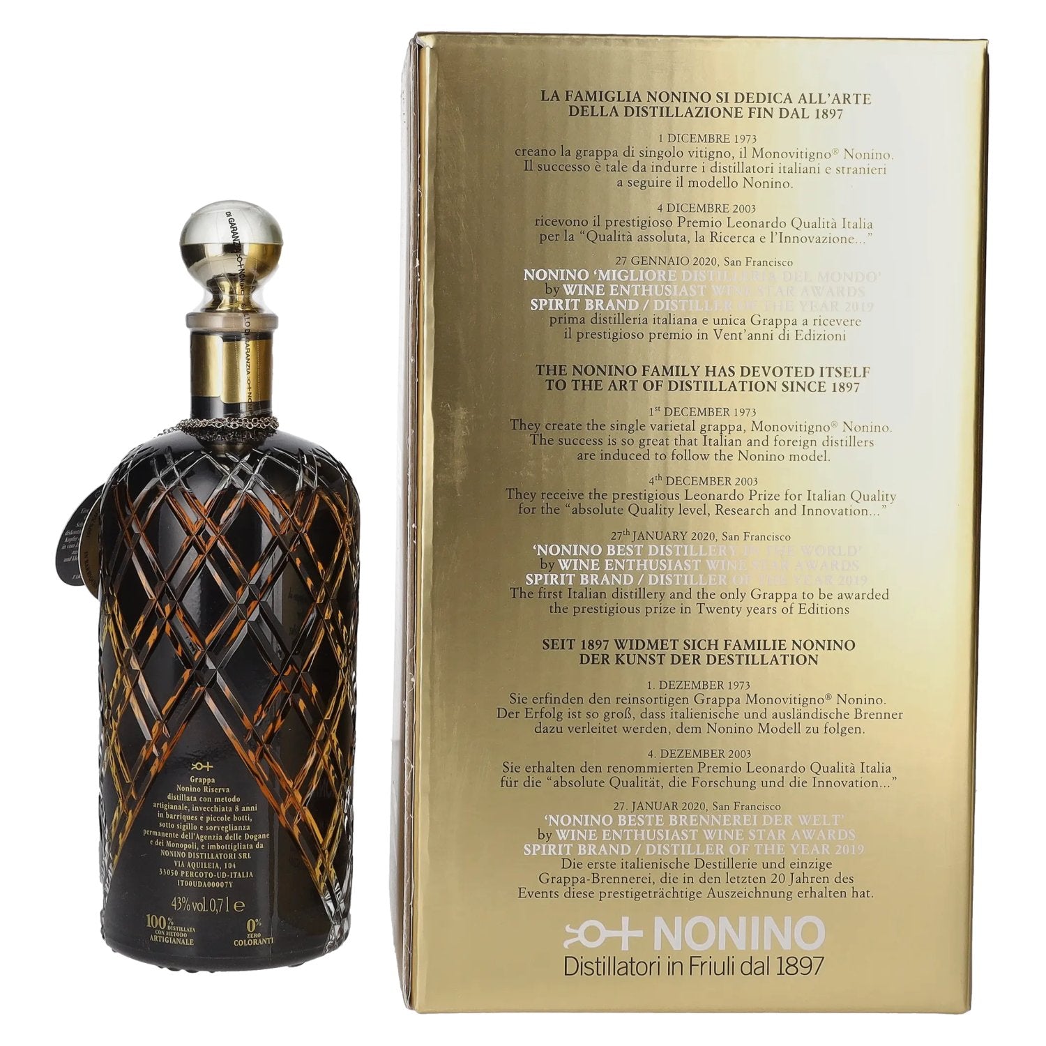 Nonino Grappa Riserva 8 Years Old 43% Vol. 0,7l in Geschenkbox