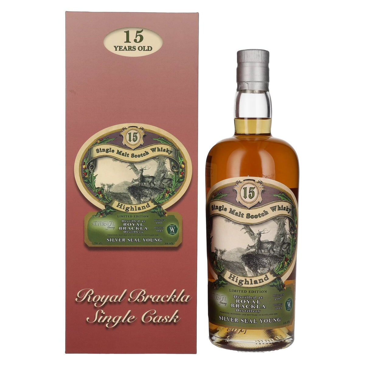 Silver Seal Royal Brackla 15-Year-Old Single Cask Whisky 2007, 59.3% ABV, 0.7l, in a gift box