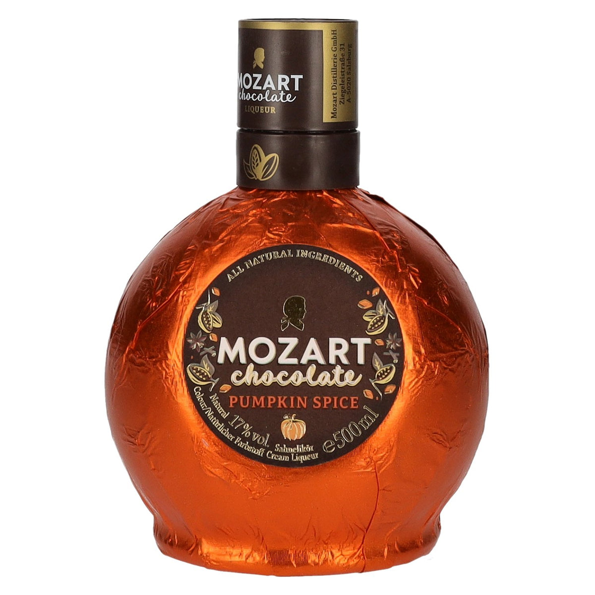 Mozart Chocolade-Pompoenkruiden-roomlikeur 17% vol. 0,5 l