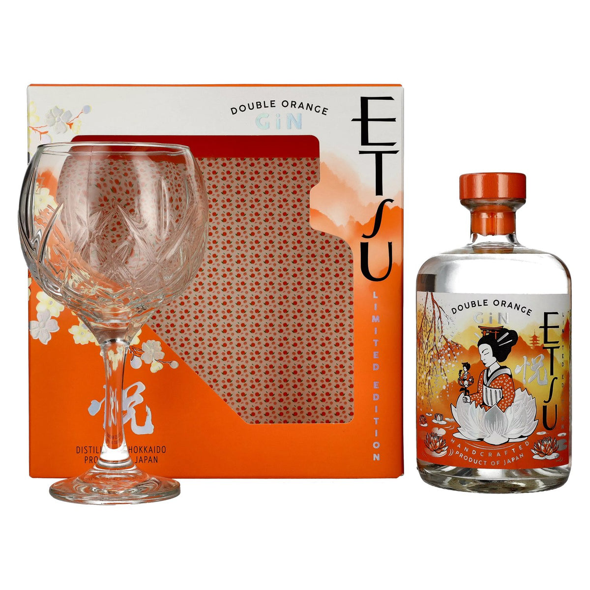 Etsu Gin DOUBLE ORANGE Limited Edition 43% vol. 0,7 l in geschenkverpakking met glas