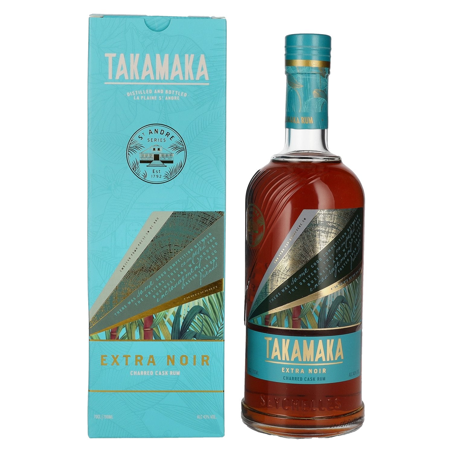 Takamaka EXTRA NOIR Rum 43% ABV 0.7l in a gift box