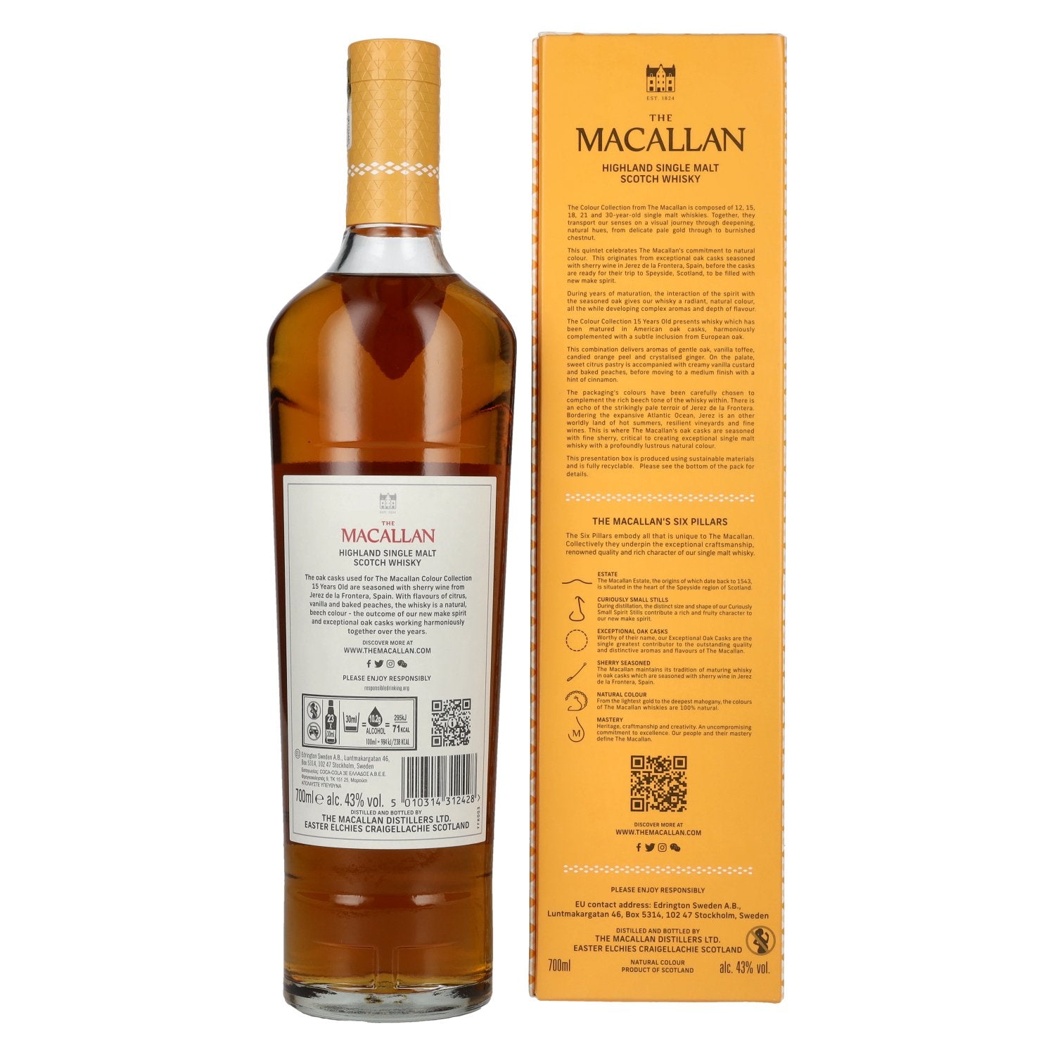 The Macallan 15 Years Old Colour Collection Highland Single Malt Scotch Whisky 43% Vol. 0,7l in geschenkverpakking