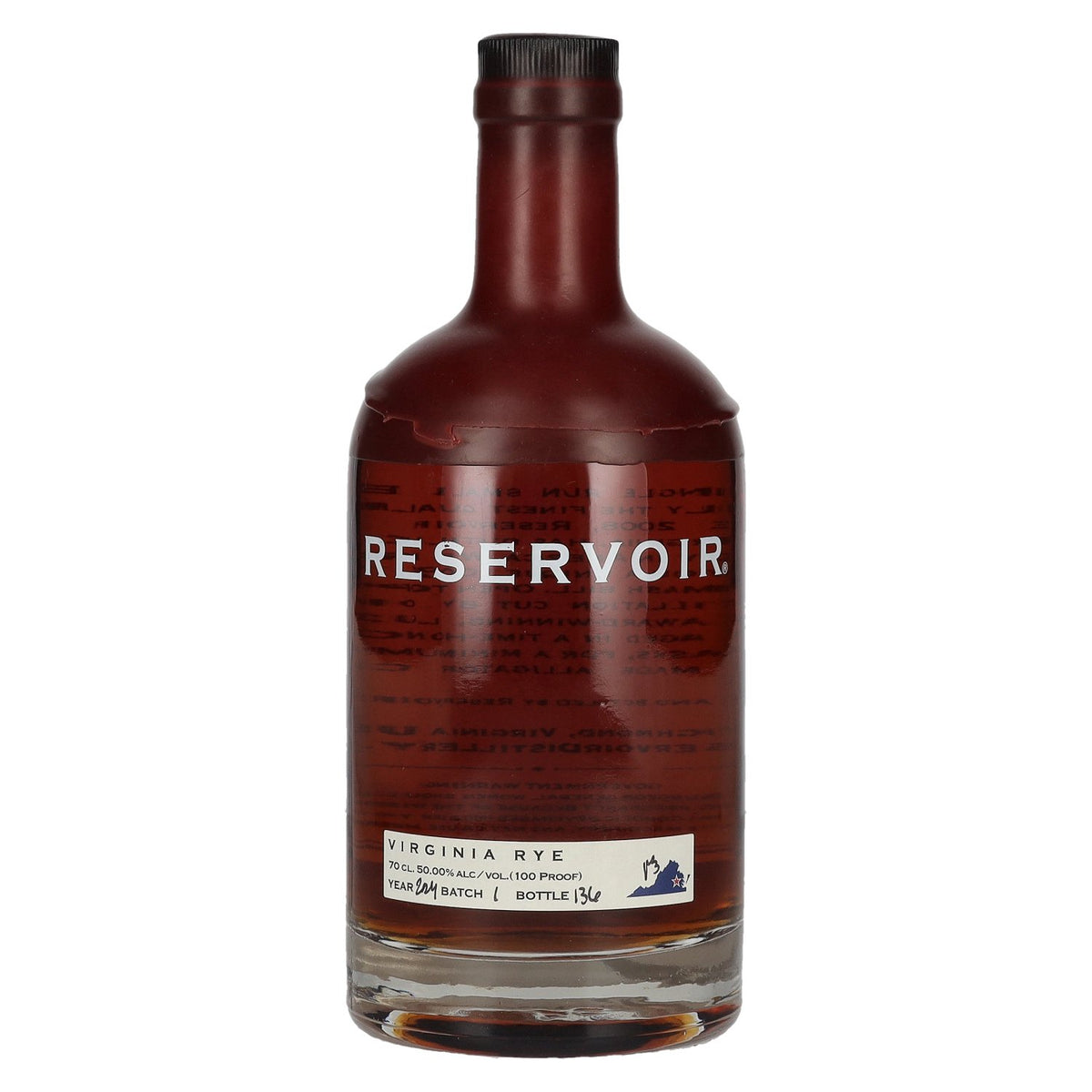 Reservoir Virginia Rye Whiskey Batch 1, Year 2024, 50% ABV, 0.7 litres