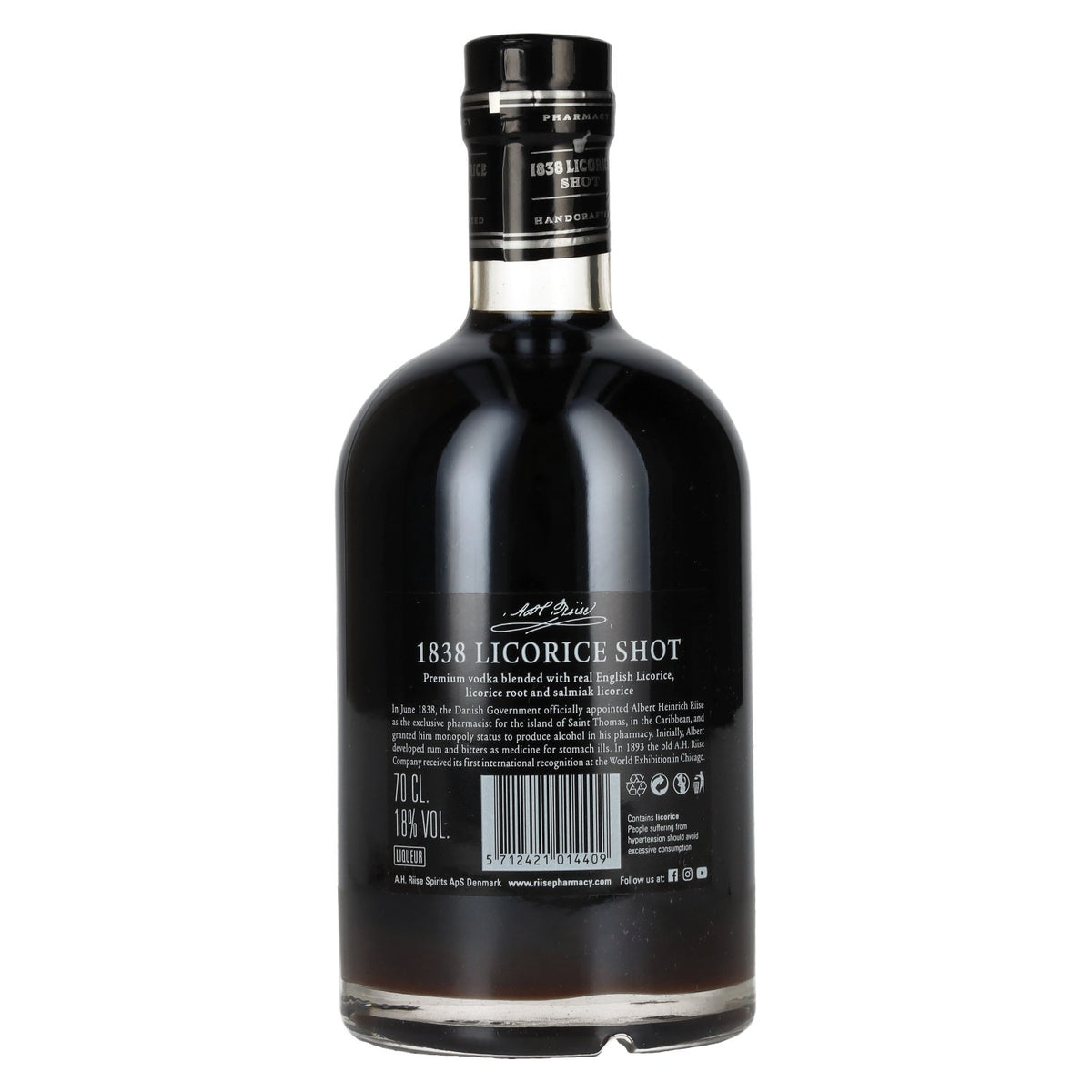 Old St. Croix A.H. Riise Pharmacy Liquorice SHOT 18% ABV 0.7l