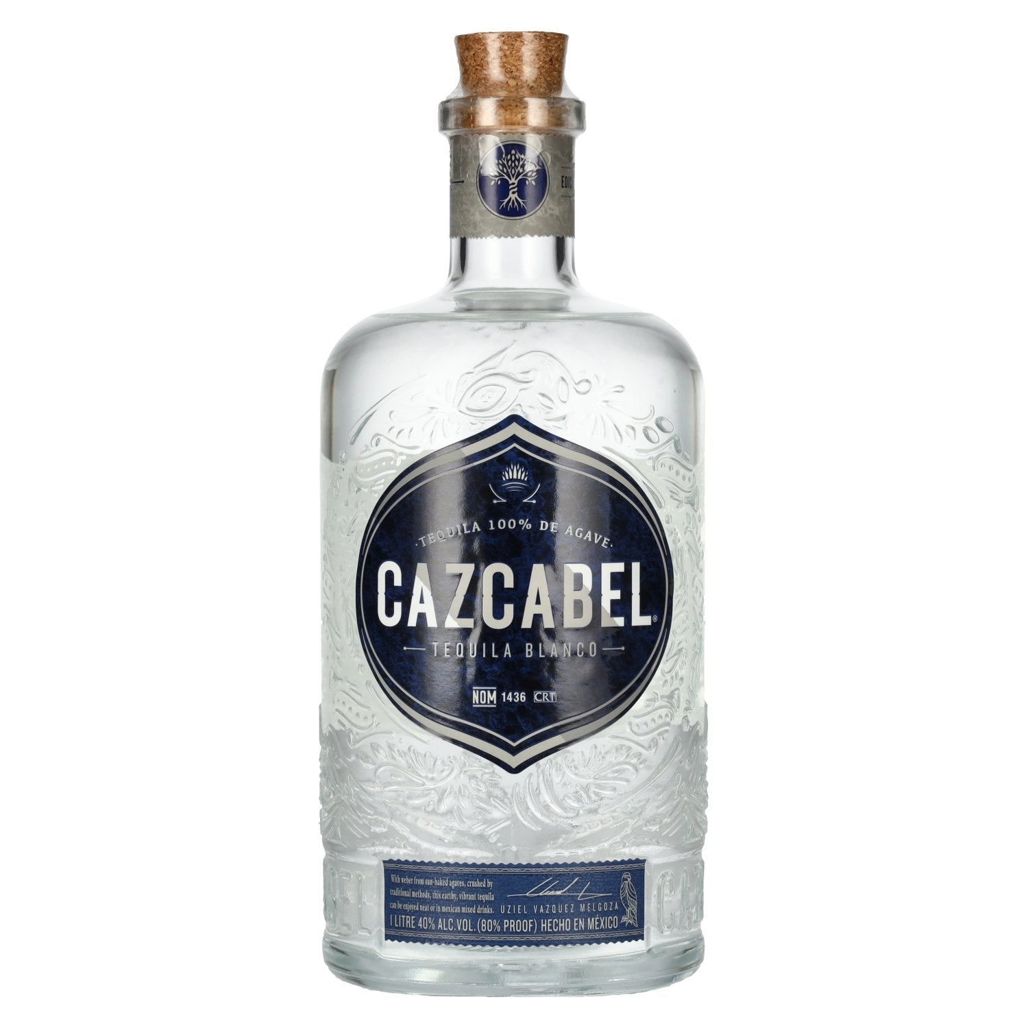 Cazcabel Tequila BLANCO 100 % d'agave, 40 % vol., 1 l