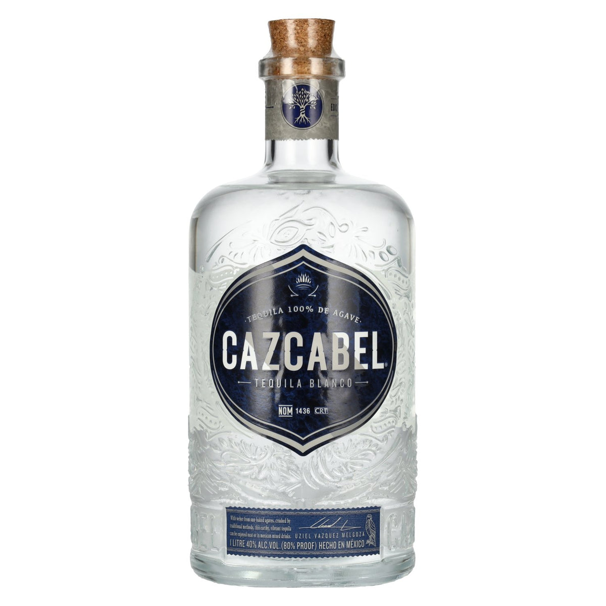 Cazcabel Tequila BLANCO 100% Agave 40% vol. 1 litre