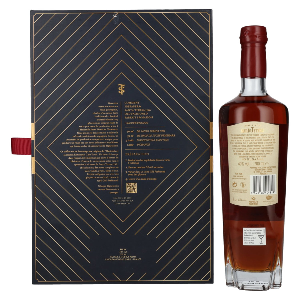 Santa Teresa 1796 Solera Rum 40% vol. 0,7 l in geschenkverpakking met glas