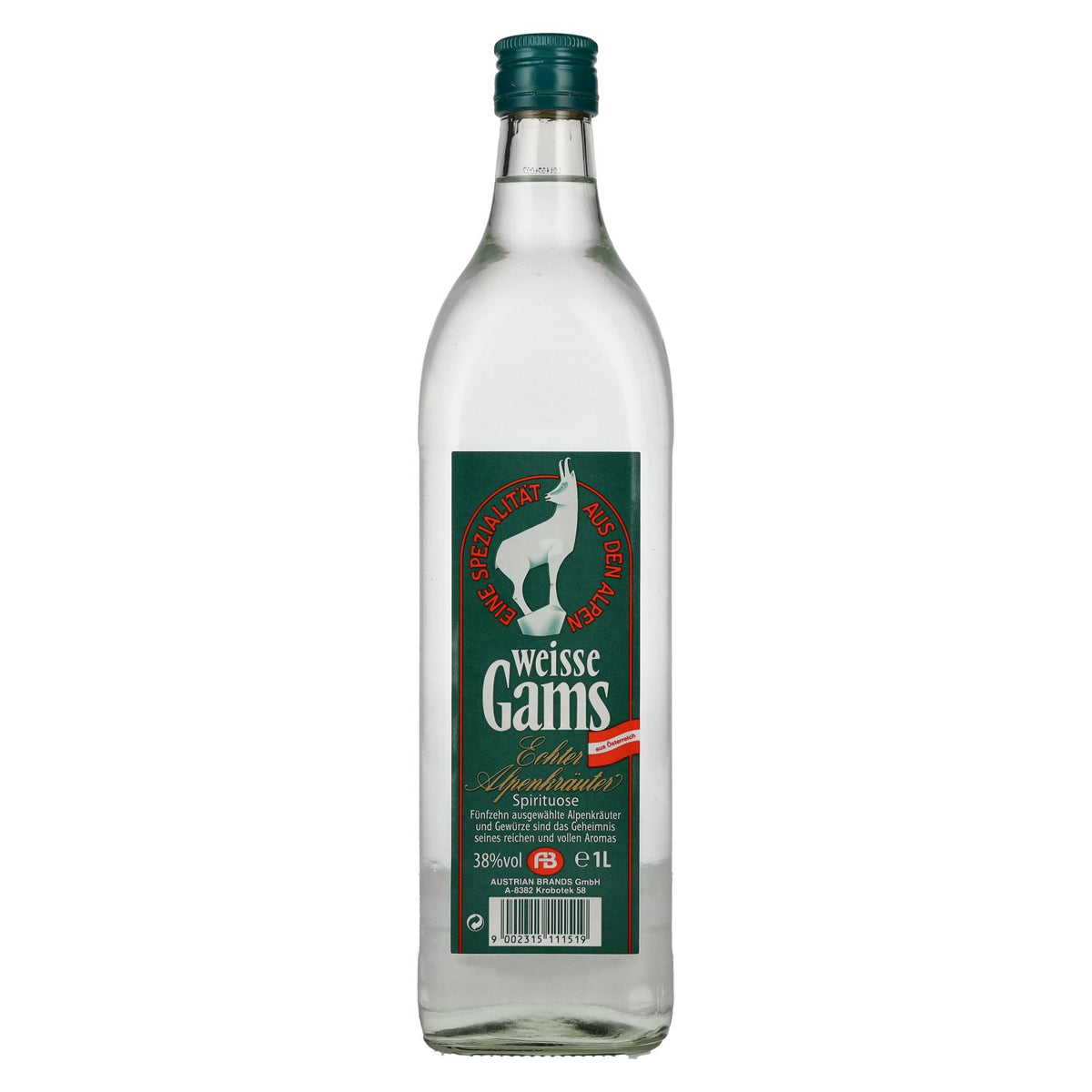 Weisse Gams « Echte Alpenkräuter » 38 % vol. 1 l