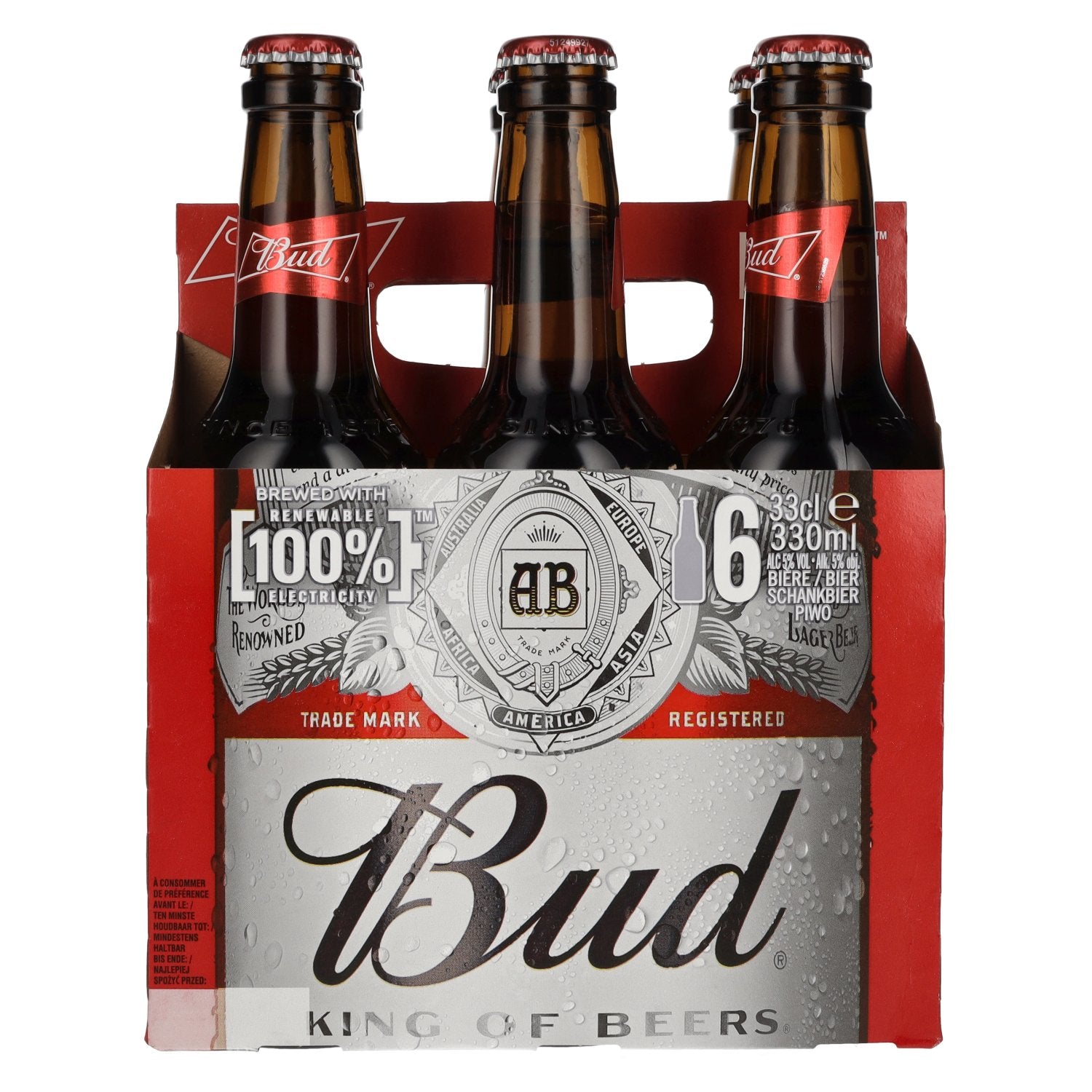 Bud Amerikaans Lager Bier 5% Vol. 4x6x0,33l