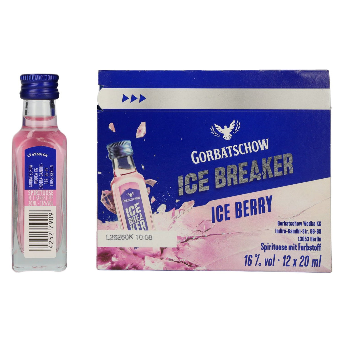 Gorbatschow Wodka Ice Breaker Ice Berry 16% ABV 12 x 0.02 l