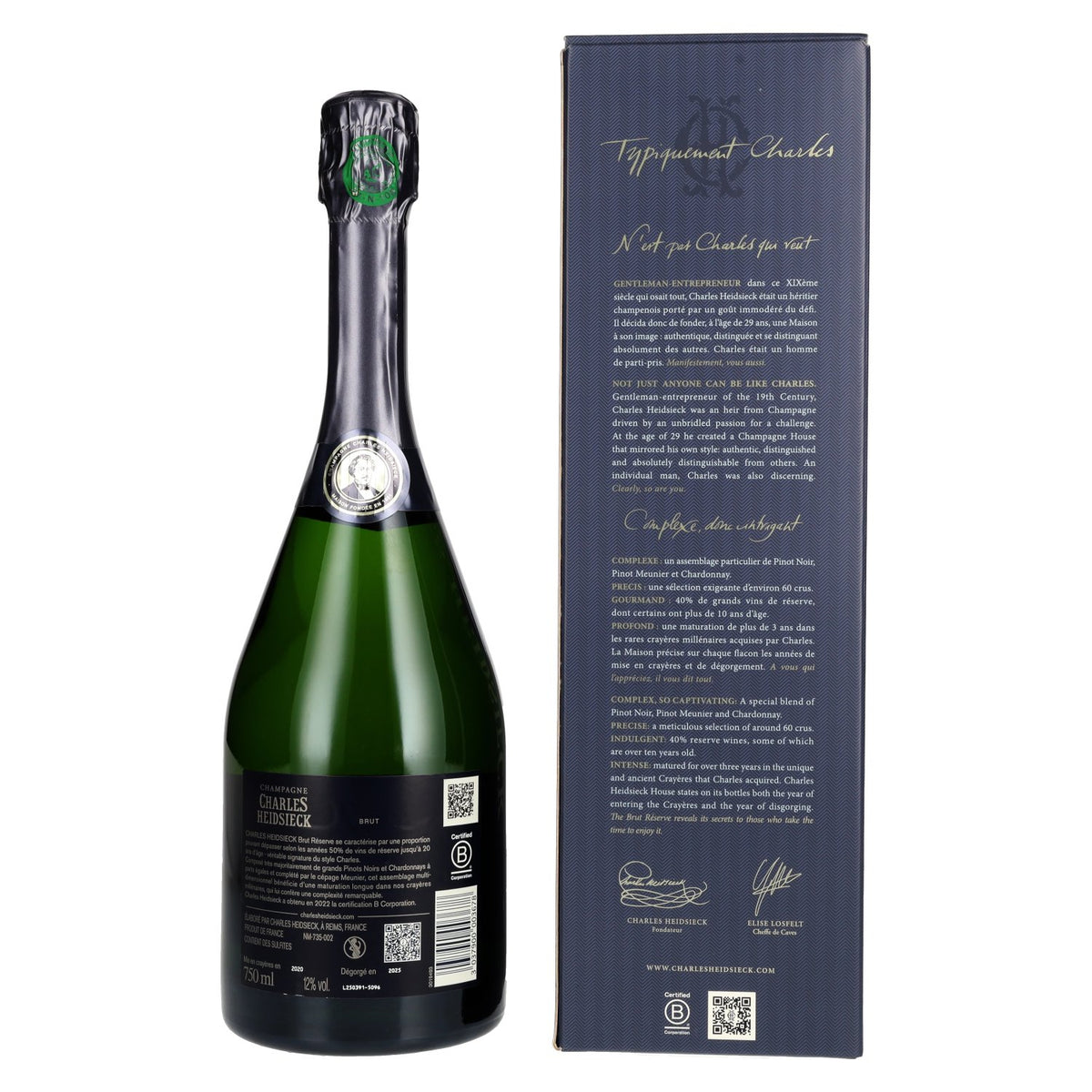 Charles Heidsieck Brut Réserve 12% vol. 0,75 l in geschenkverpakking