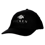 Ficken Liquors-pet met zilveren opdruk, zwart