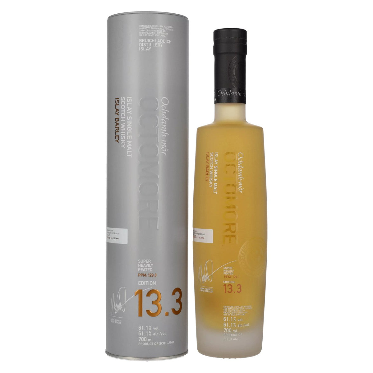 Octomore EDITION: 13.3 Super Heavily Peated Islay Barley 2022 61,1% vol. 0,7 l in blikken doos