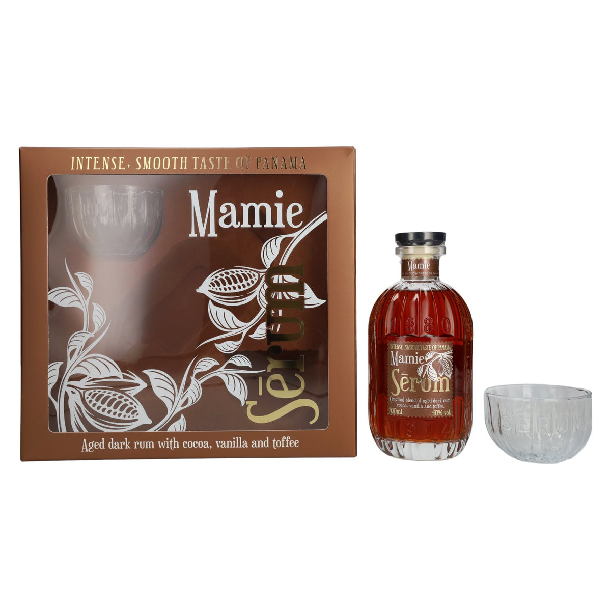 SeRum Mamie 40% vol. 0,7 l in geschenkverpakking met 2 glazen