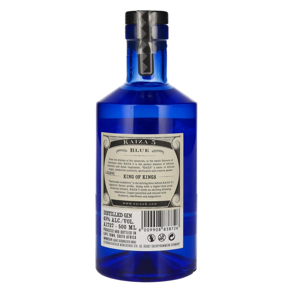 Kaiza 5 King of Kings Blue Gin 43% vol. 0,5 l