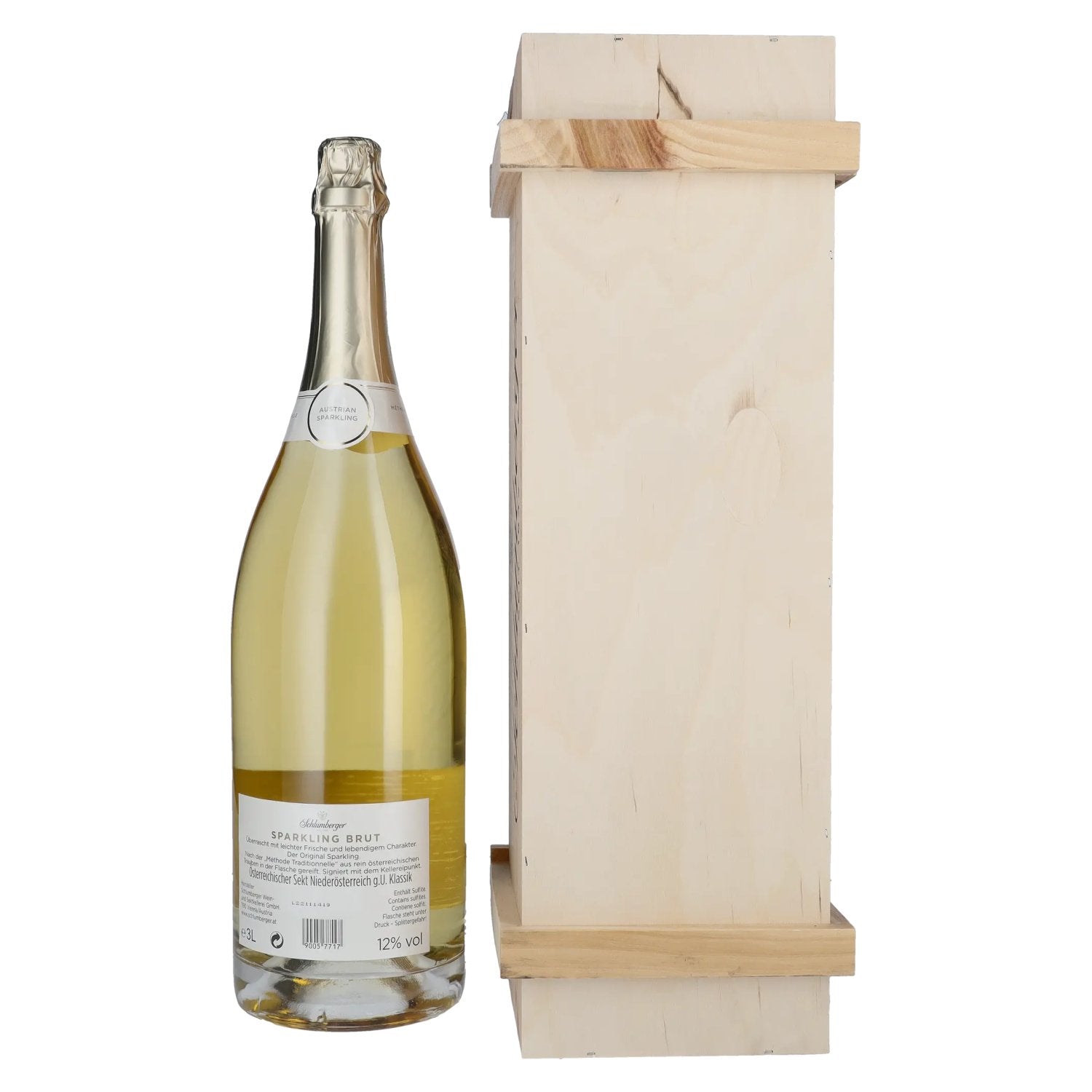 Schlumberger Sparkling Vintage Mousserende Wijn Brut 12% Vol. 3l in houten krat