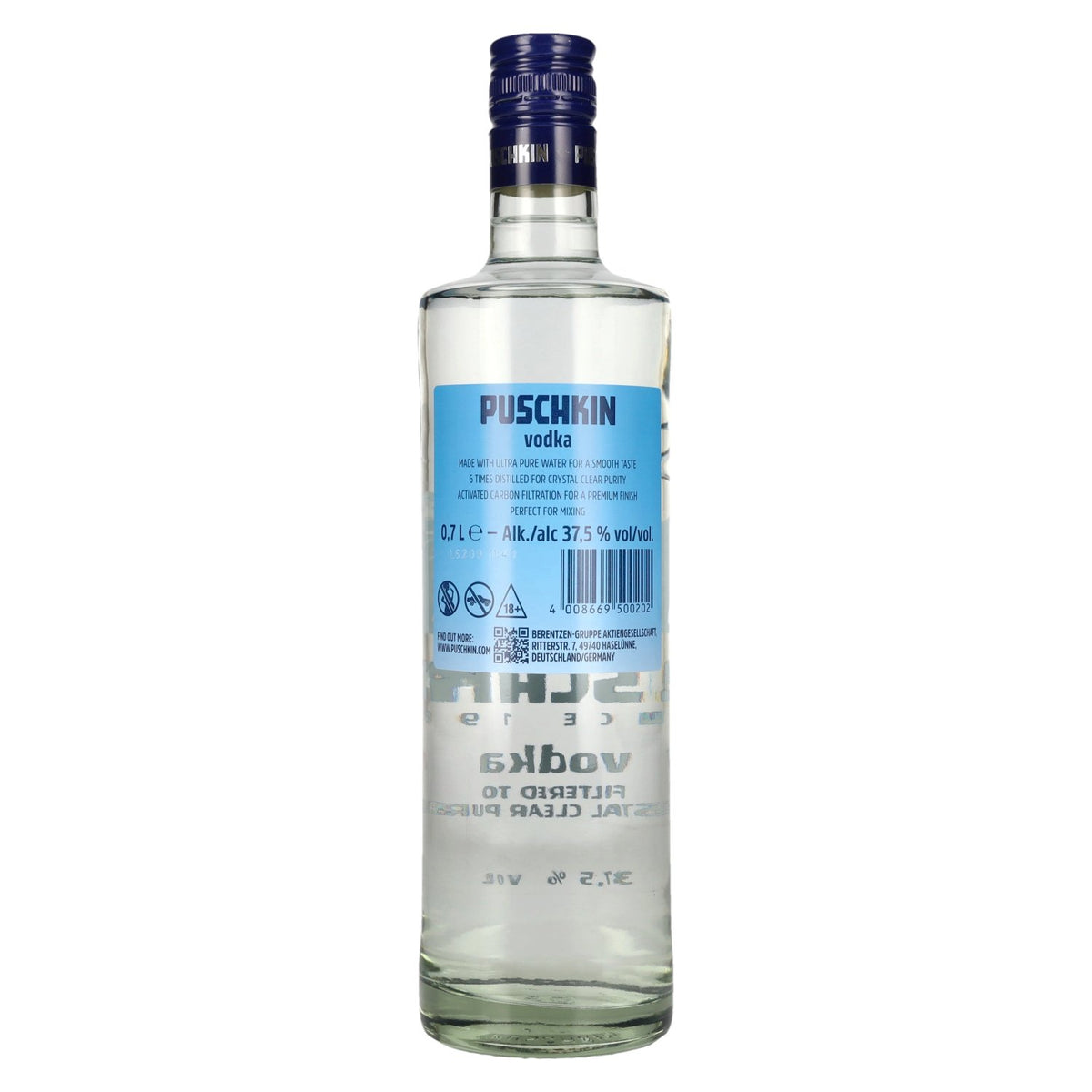 Puschkin Ice-Filtered Vodka 37,5% vol. 0,7 l