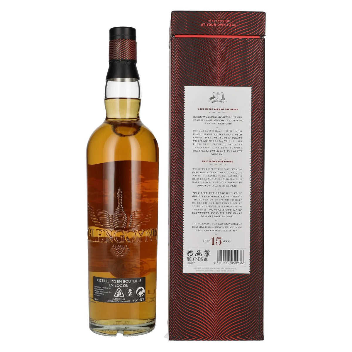 Glengoyne 15 Years Old Highland Single Malt Scotch Whisky 43% vol. 0,7 l in geschenkverpakking