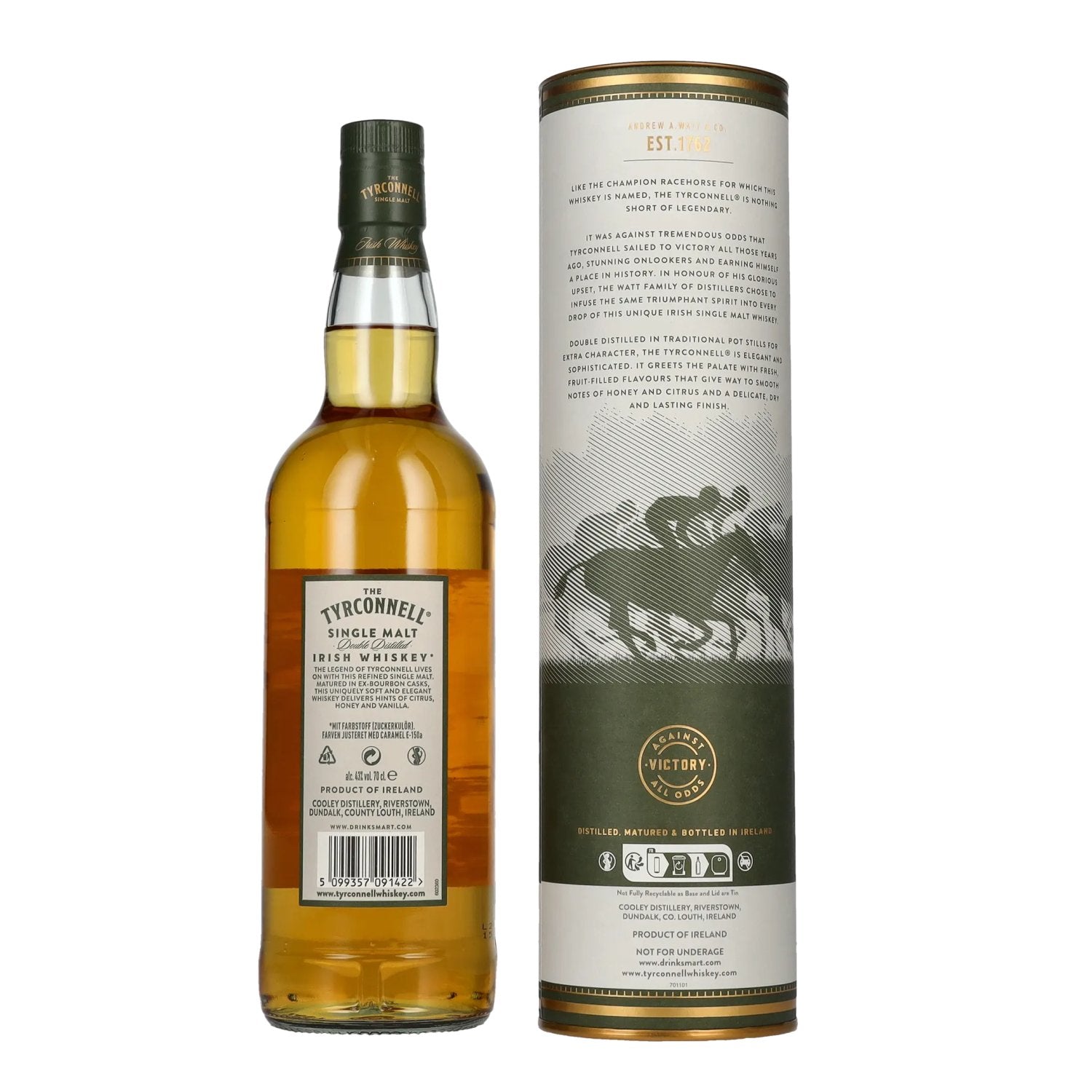 The Tyrconnell Single Malt Irish Whiskey 43% Vol. 0,7l in geschenkverpakking
