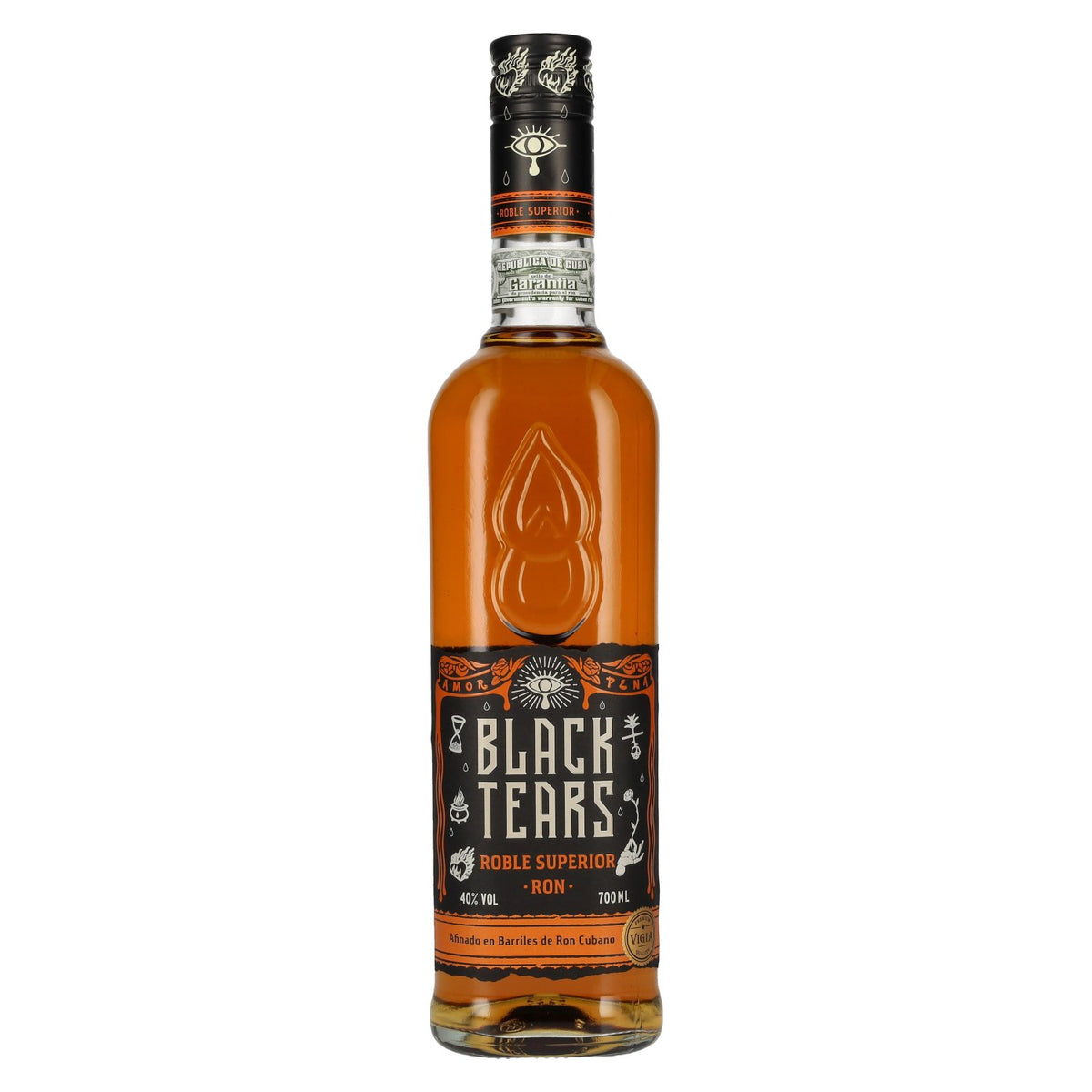 Rhum Black Tears Roble Superior 40 % vol., 0,7 l
