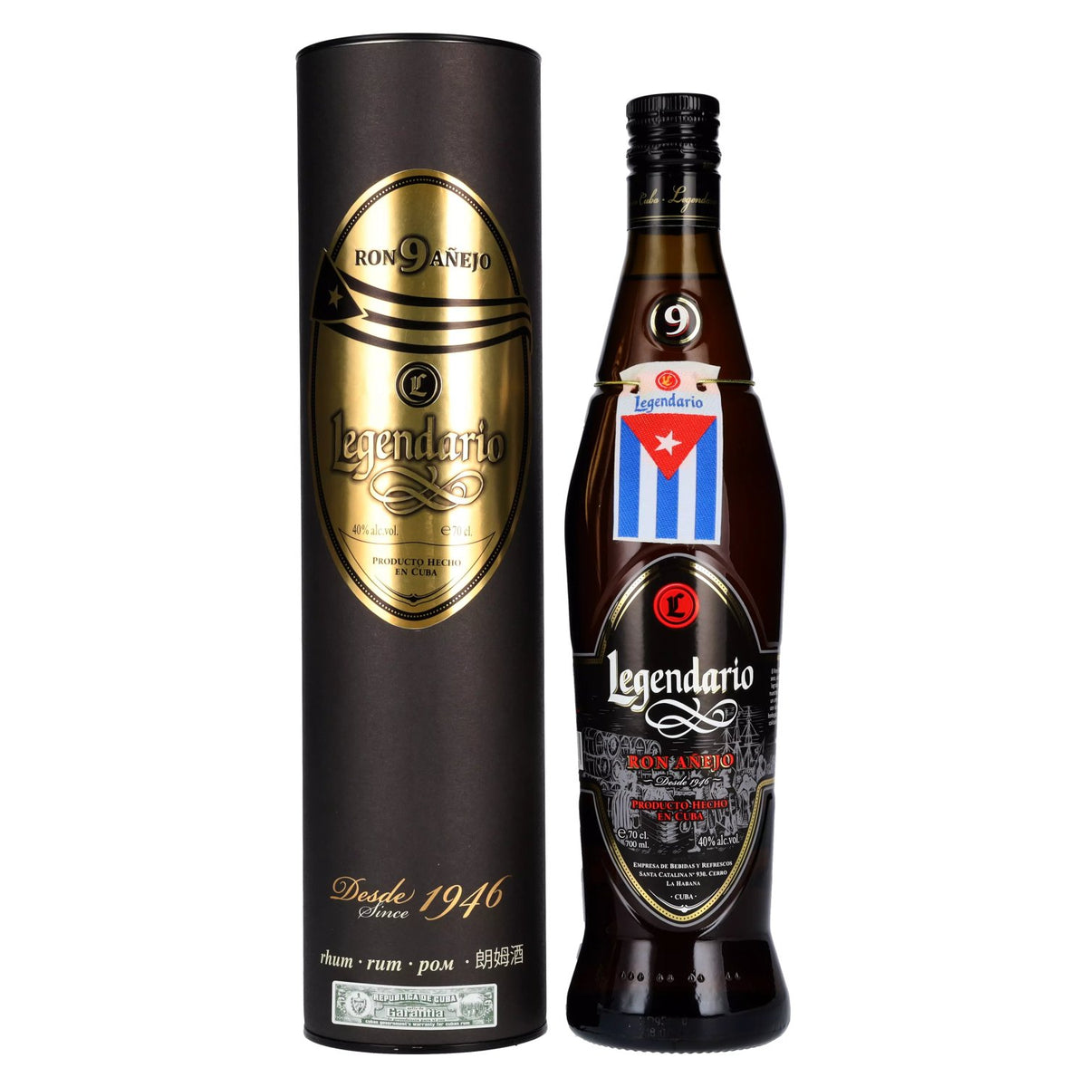 Legendario Ron 9 Añejo 40% vol. 0.7 l in a gift box