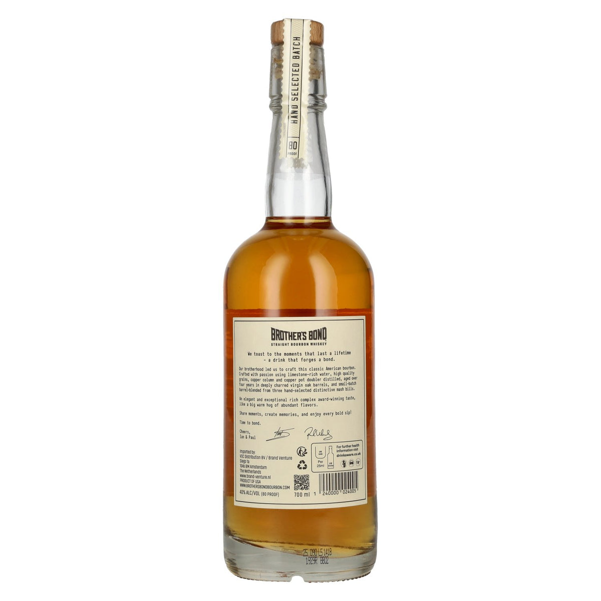 Brother's Bond Straight Bourbon Whisky Batch No. 0038 40% ABV 0.7l
