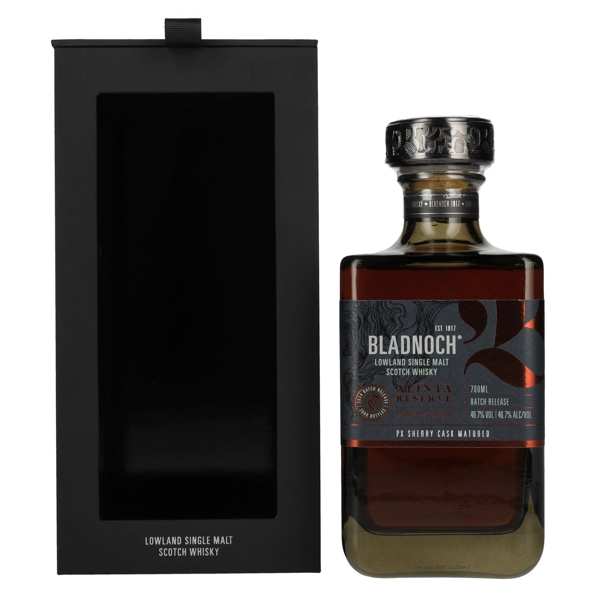 Bladnoch ALINTA RESERVE Lowland Single Malt Scotch Whisky PX Sherry Cask 2024 46,7% Vol. 0,7l in Geschenkbox