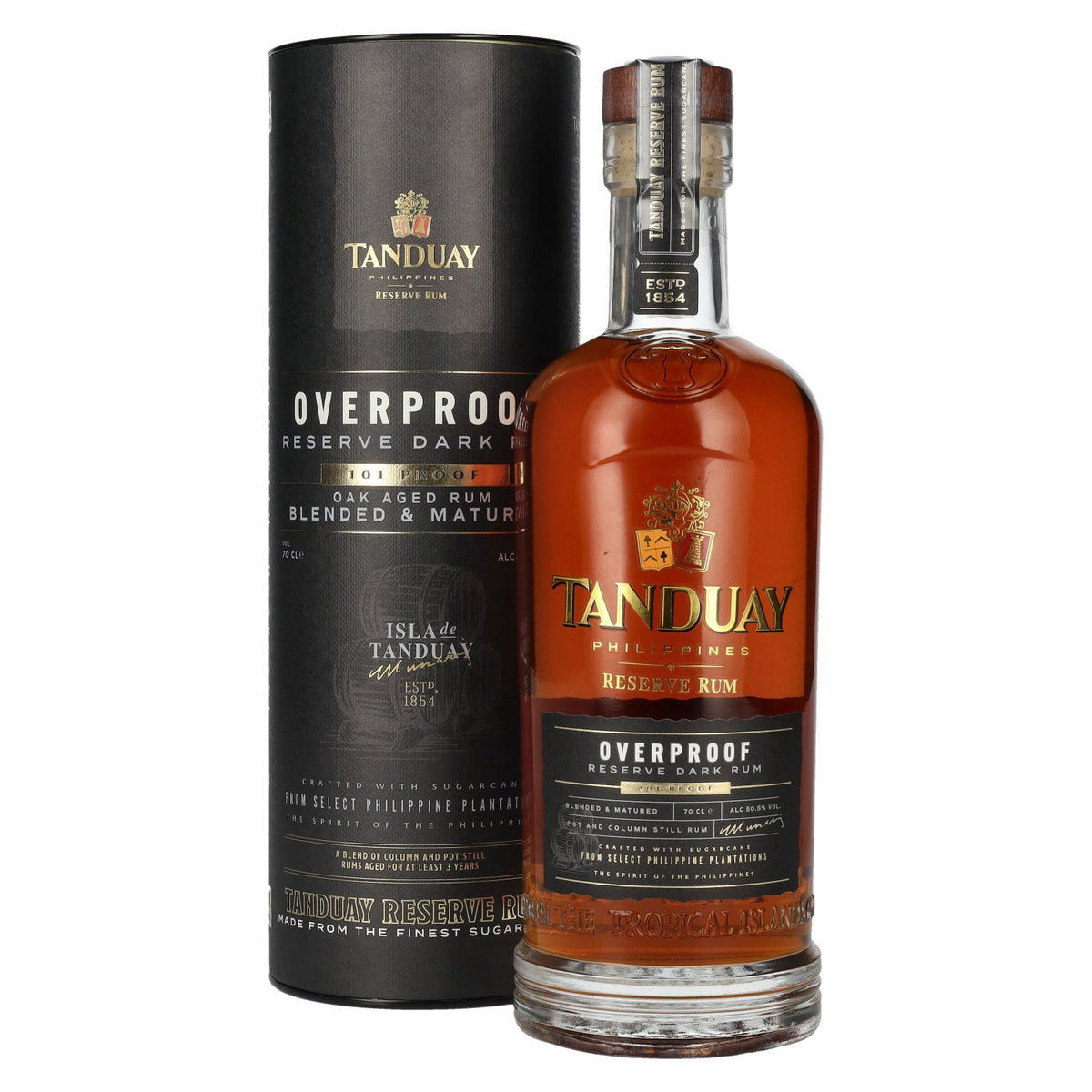 Tanduay Overproof Reserve Dark Rum 101 Proof 50.5% ABV 0.7l in a gift box