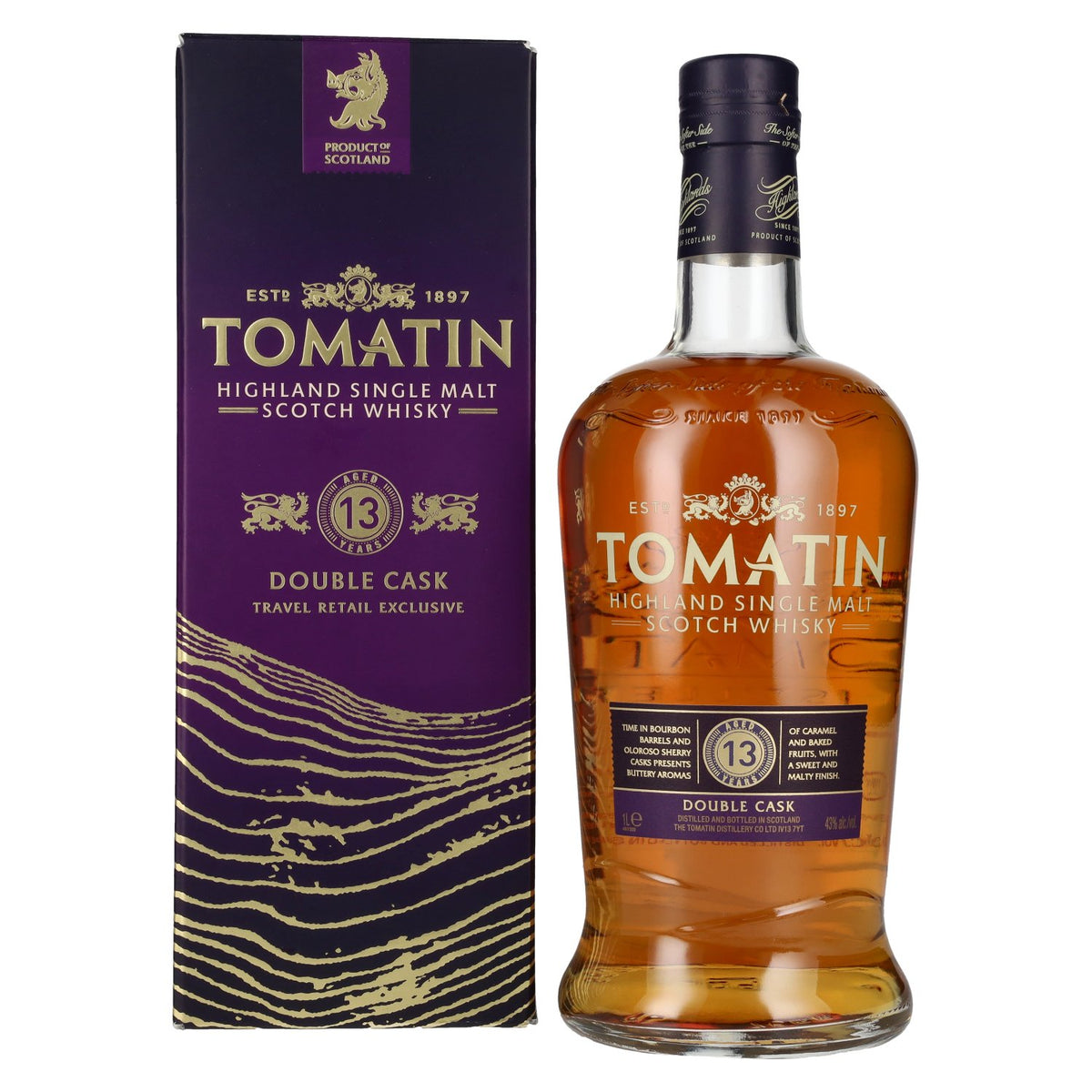 Tomatin 13 Years Old DOUBLE CASK Travel Retail 43% vol. 1 l in a gift box
